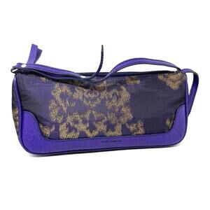 Dolce & Gabbana Y2K Purple & Gold Jacquard Baguette archive Shoulder Bag rare
